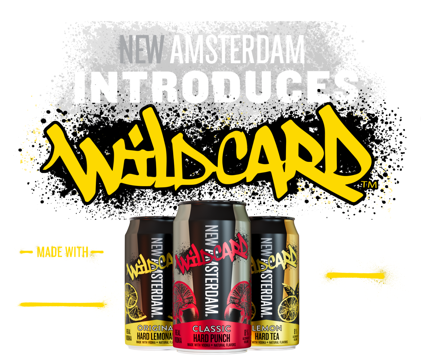 New Amsterdam Introduces Wild Card.  Made with real vodka. 8% ABV.